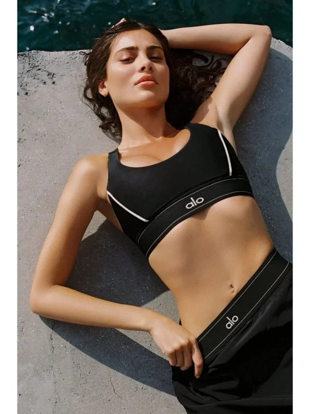 Alo Yoga Suit Up Bra in Black Large New Womens Cropped Tank Top